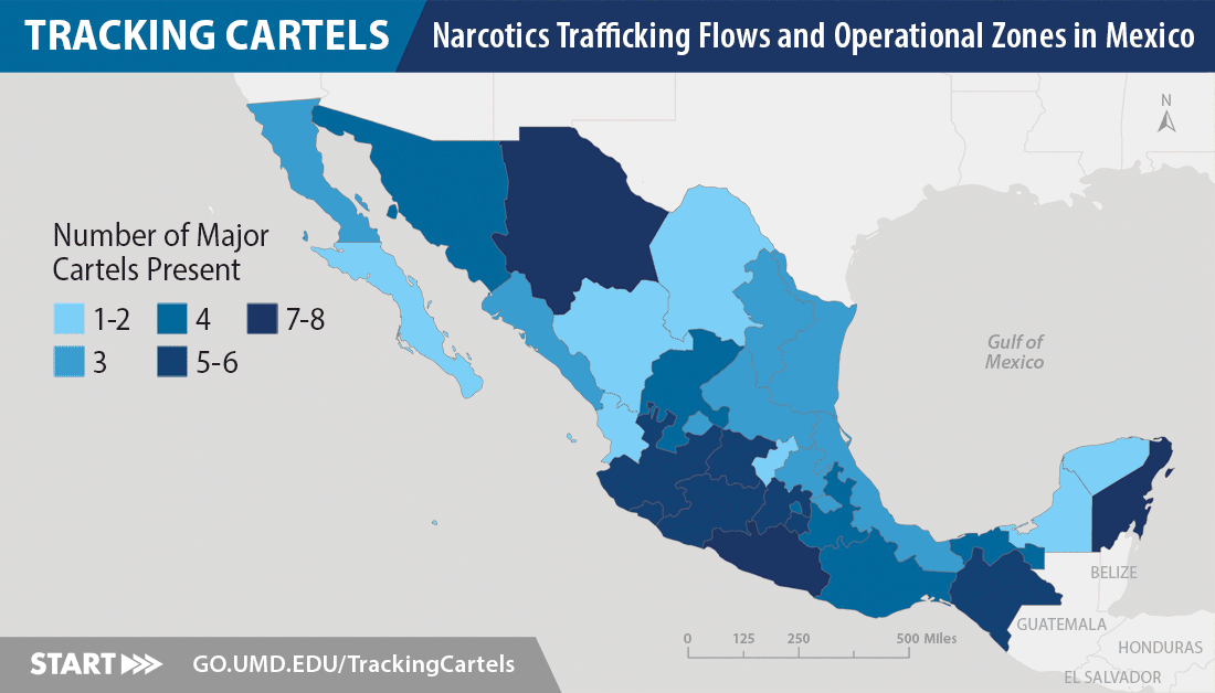 Cartel zoning and routes throughout Mexico