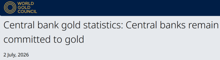 Screenshot of a World Gold Council article titled 'Central bank gold statistics: Central banks remain committed to gold'.
