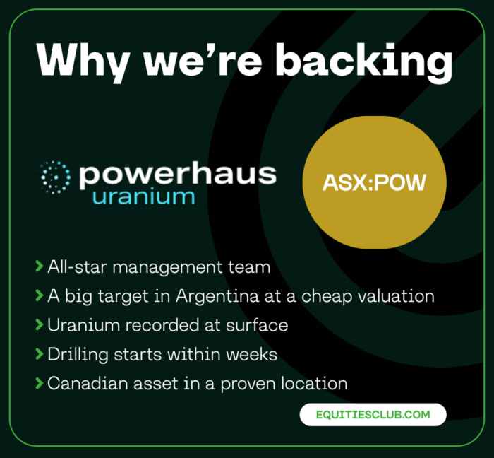 Equities Club backs Powerhaus Uranium (ASX: POW) for its team, Argentine uranium targets, upcoming drilling and Canadian asset.